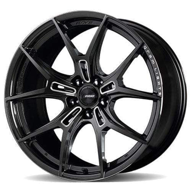 Gram Lights 57FXZ 18x9.5 +22 5-114.3 Super Dark Gunmetal & Machining Rim Edge DC Wheel