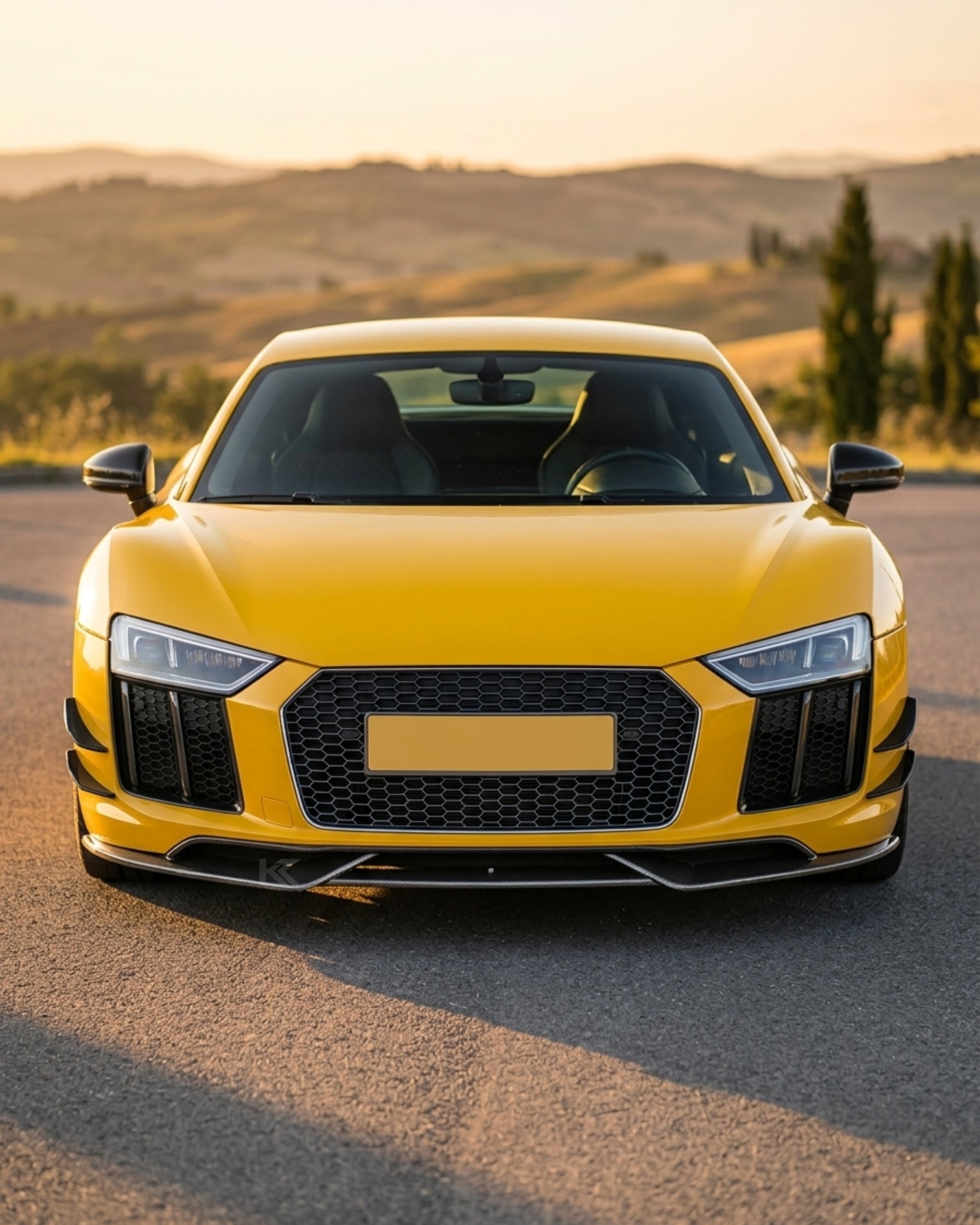Audi R8 V10 / V10 Plus Coupe 4S Gen 2 Carbon Fiber Front Bumper Lip Spoiler Set 2016 - 2018