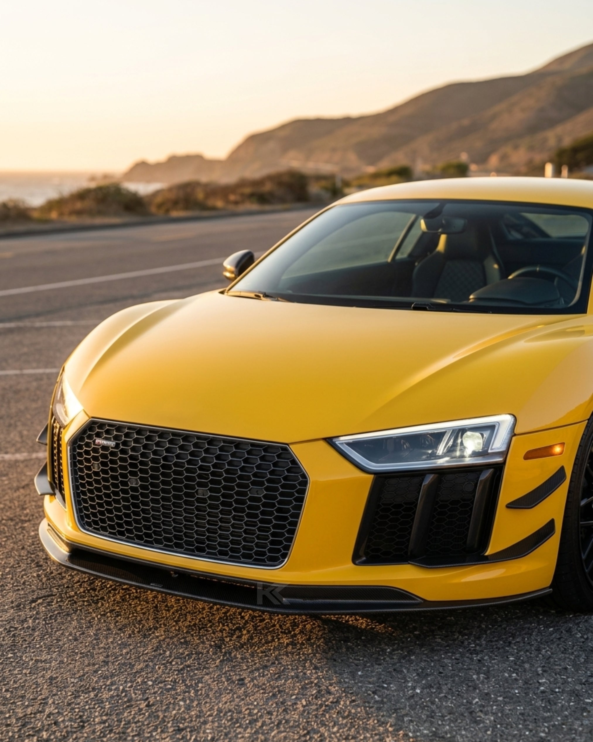 Audi R8 V10 Coupe 4S Gen 2 Dry Carbon Fiber Custom-Design Front Bumper Lip Spoiler 2016 - 2018