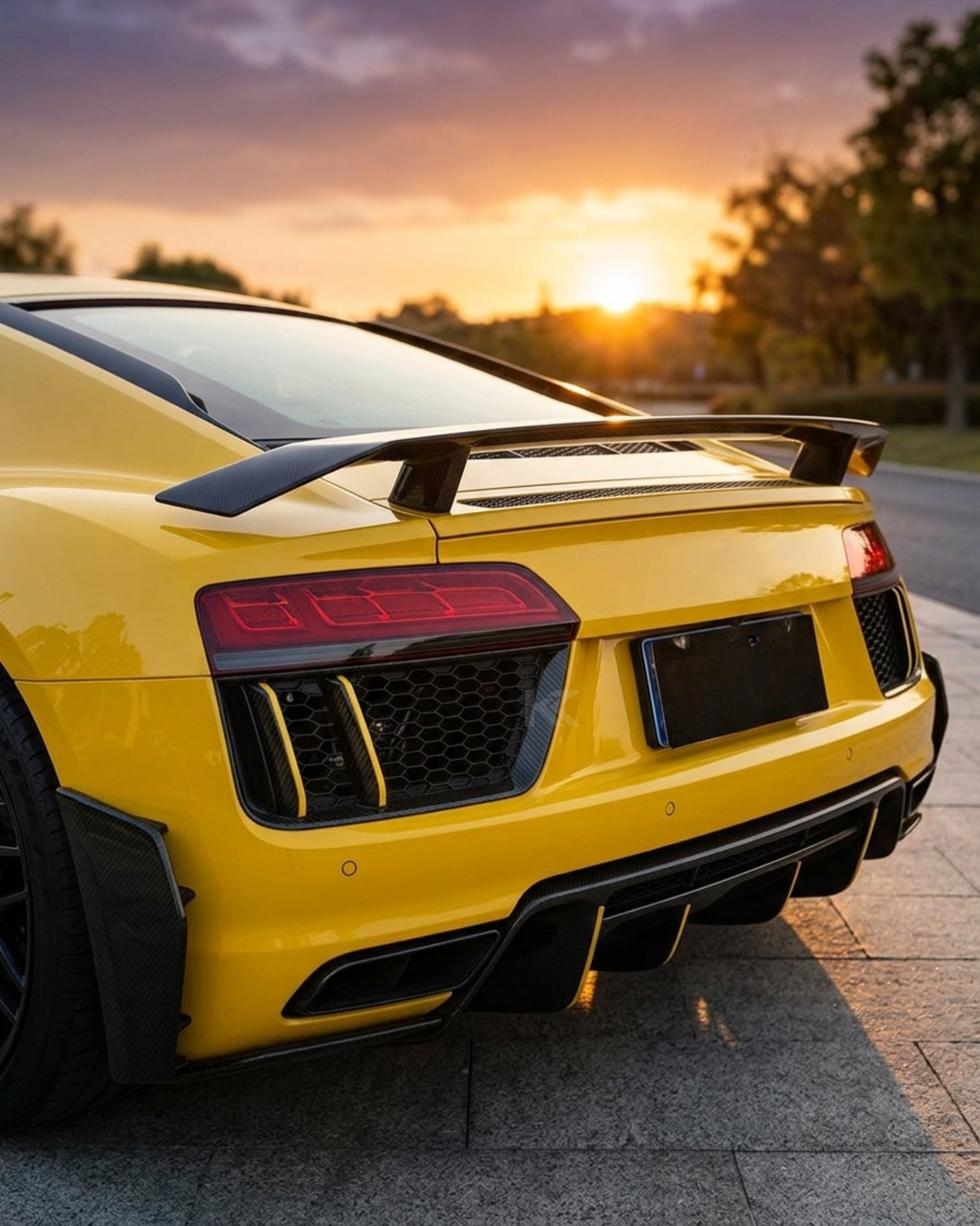 Audi R8 V10 Coupe 4S Gen 2 Carbon Fiber Rear Bumper Vent Fender Covers 2016 - 2018