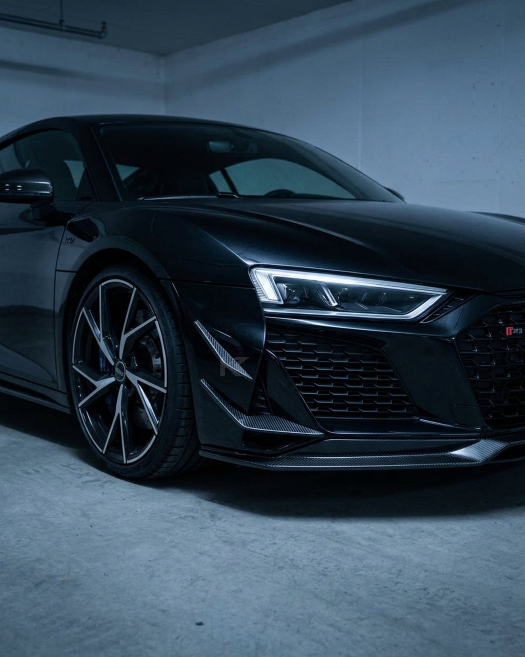 Audi R8 V10 GT / Performance Coupe 4S Gen 2 Facelift Dry Carbon Fiber Front Bumper Canards 2022 - 2023
