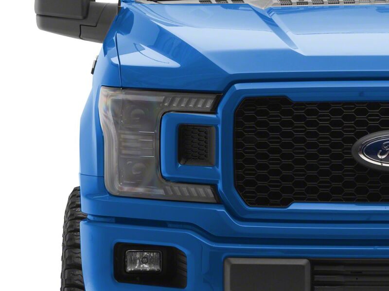Raxiom 18-20 Ford F-150 LED Halo Surround Headlights with Amber DRL- Black Housing- Clear Lens