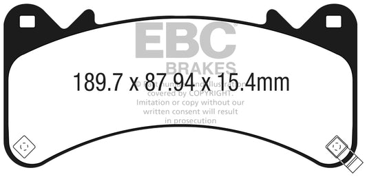 EBC 2015+ Chevrolet Tahoe 2WD (6 Piston Brembo) Extra Duty Front Brake Pads