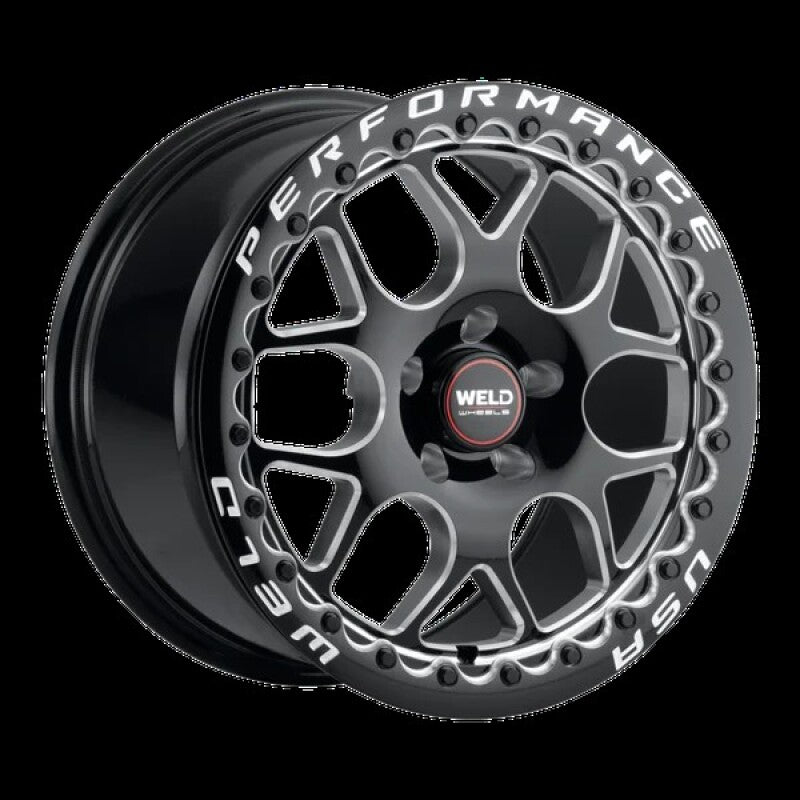 Weld Solana Beadlock 15x10 / 5x120 BP / ET45 /  7.27in BS / 78.1 Dia  - Gloss Black Milled Wheel