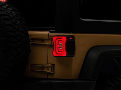 Raxiom 07-18 Jeep Wrangler JK Axial Series Carver LED Tail Lights- Blk Housing (Smoked Lens)