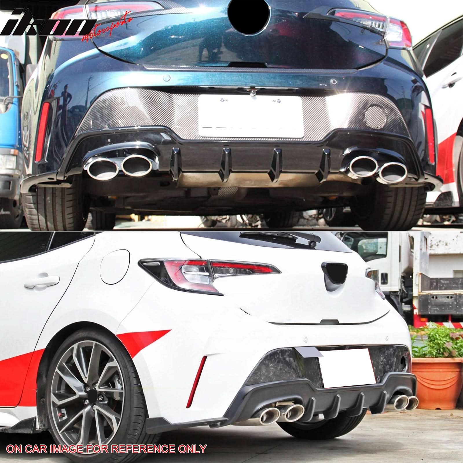 Fits 19-22 Toyota Corolla E210 Hatchback Matte Black Rear Diffuser ABS