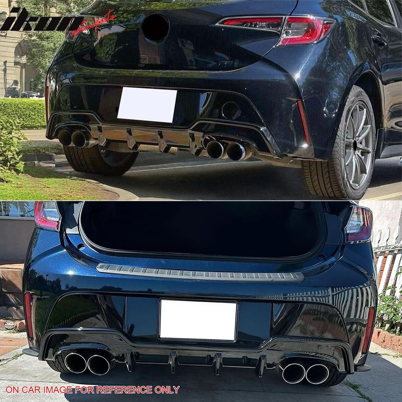 Fits 19-22 Toyota Corolla E210 Hatchback Matte Black Rear Diffuser ABS