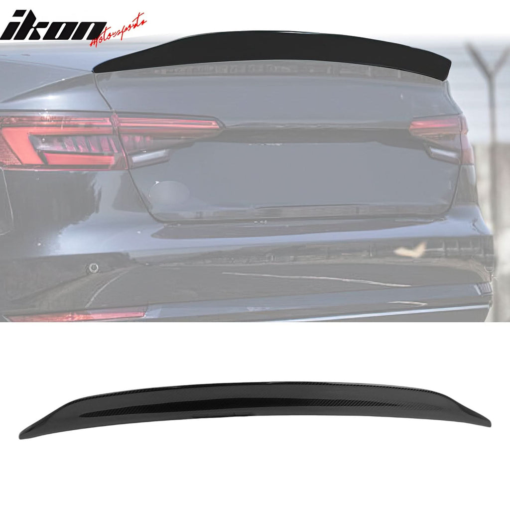 2017-2025 Audi A4 B9 Trunk Spoiler Carbon Fiber V Style Rear Deck Wing