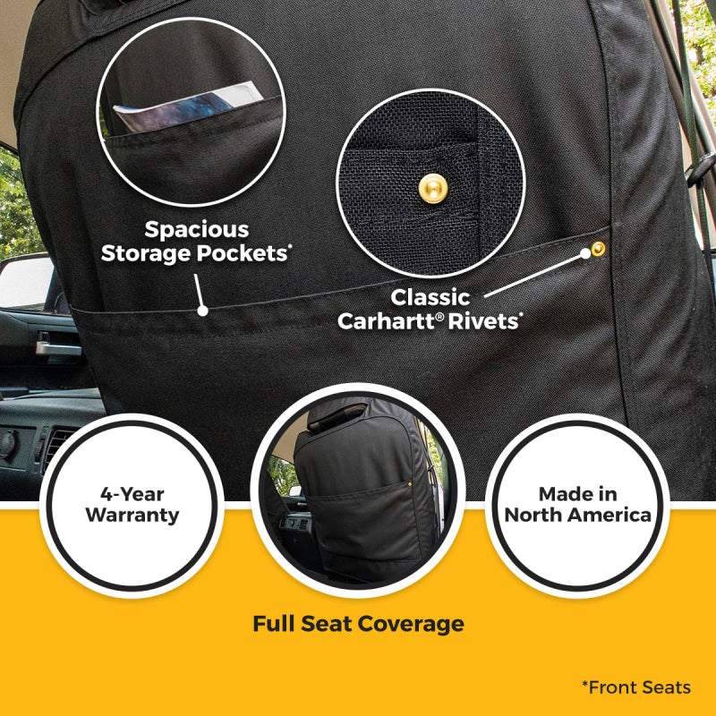 Covercraft 24-25 Toyota Tacoma Carhartt Super Dux SeatSaver Front Row Custom Seat Cover - Black
