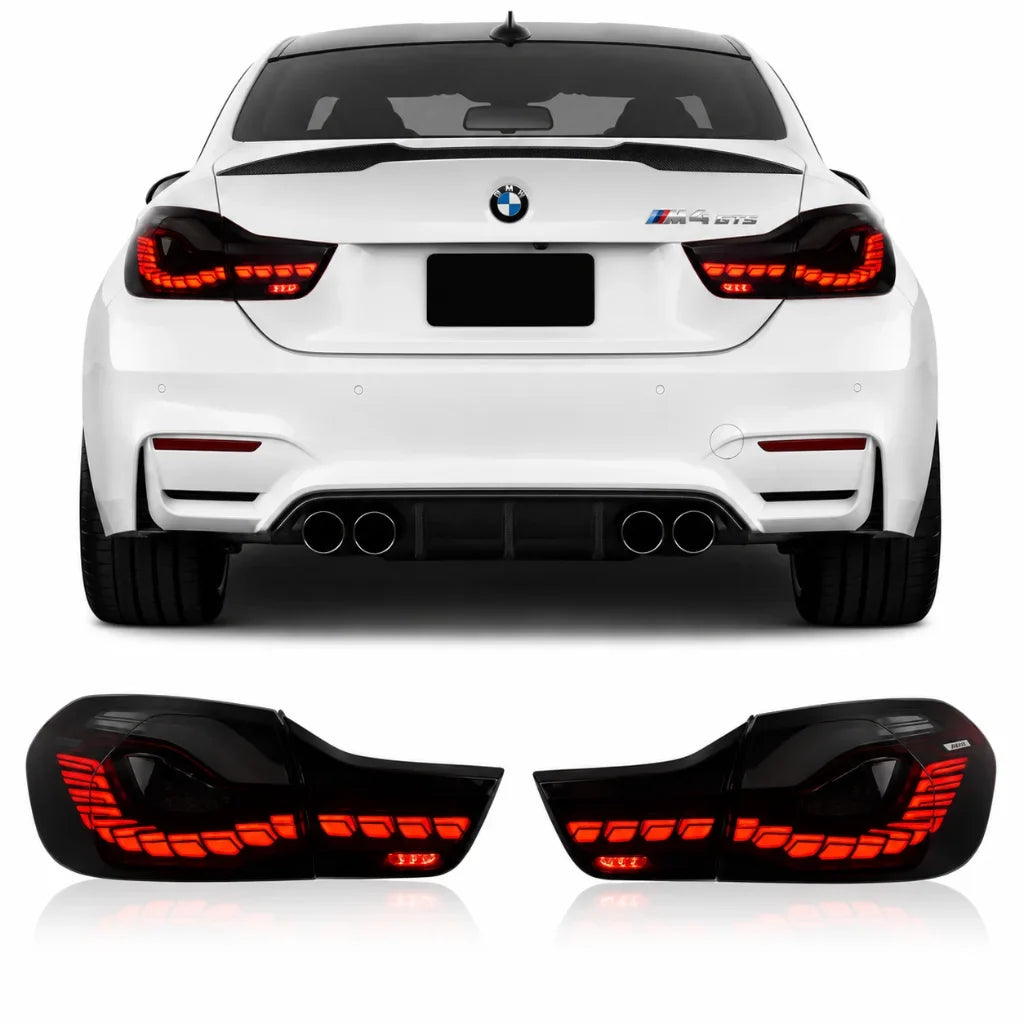 BMW 4 Series F32 F82 OLED GTS Style Red Smoked Taillights 2012-2018