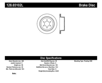 StopTech 04-09 Ford F150 2WD / 04-09 F150 4WD Drilled Left Rear Rotor