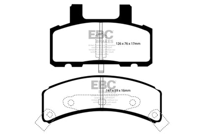 EBC 97-99 Cadillac Deville 4.6 (Rear Drums) Ultimax2 Front Brake Pads