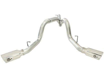 aFe MachForce XP Exhaust 4inch DP-Back All SS 2011-14 GM Diesel Trucks V8-6.6L LML Polished