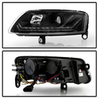 Spyder 09-11 Audi A6 Halogen Model Only Projector Headlights - (PRO-YD-ADA609-SEQ-BK)