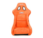NRG FRP Bucket Seat ULTRA Edition W/ Grey Pearlized Back / Orange Microfiber Material - Large