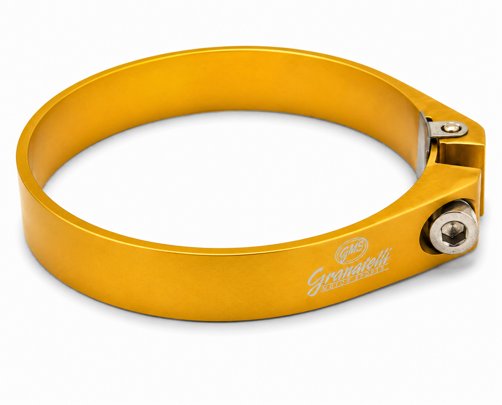 Gold Anodized Billet Aluminum Hose Clamp 84.5mm–86.5mm (Approx. 3.32"–3.40") – 971300G - Granatelli Motor Sports