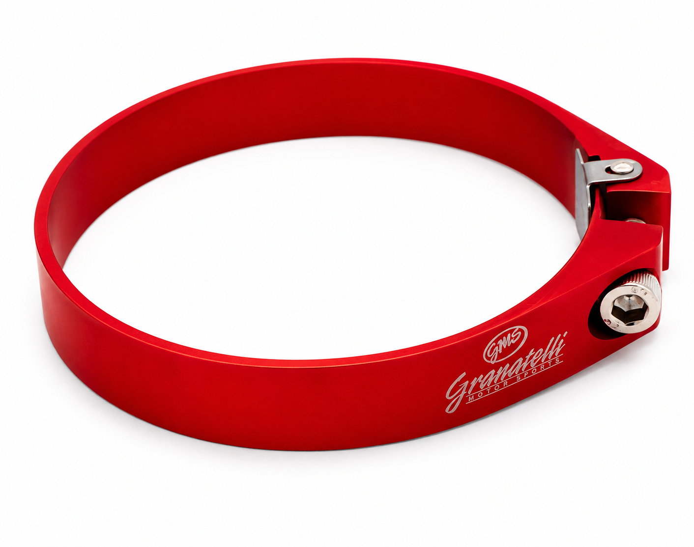 Red Anodized Billet Aluminum Hose Clamp 84.5mm–86.5mm (Approx. 3.32"–3.40") – 971300R - Granatelli Motor Sports