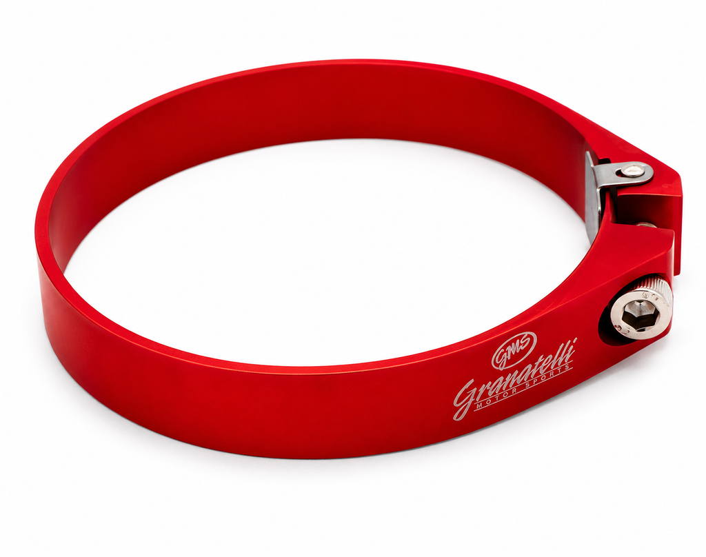 Red Anodized Billet Aluminum Hose Clamp 97.5mm–99.5mm (Approx. 3.83"–3.91") – 971350R - Granatelli Motor Sports