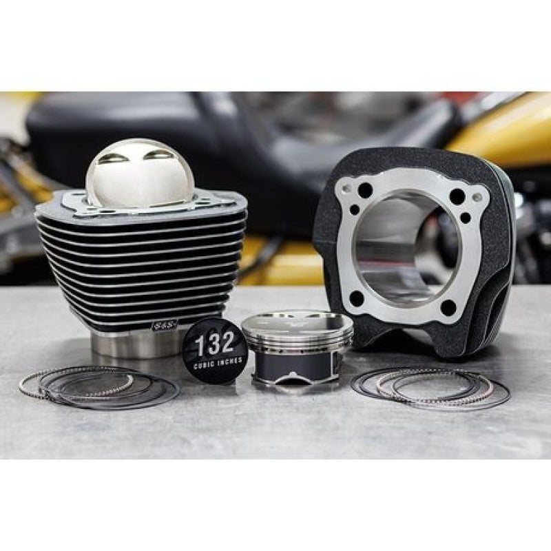 S&S Cycle 2017+ M8 Models 4.320in Bore 4.500in Stroke Cylinder Kit - Black Granite w/ Highlight