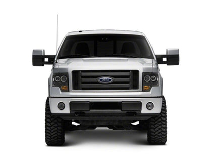 Raxiom 09-14 Ford F-150 Super White LED Halo Projector Headlights- Blk Housing (Clear Lens)