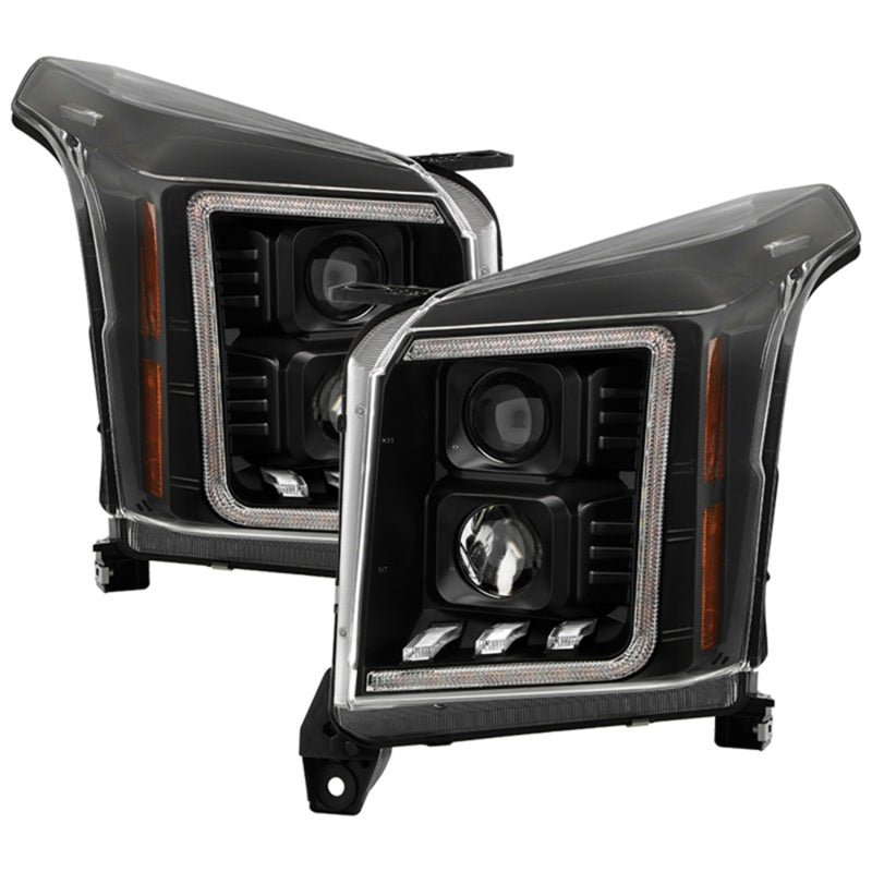 Spyder 15-20 GMC Yukon  Halogen Model Only Projector Headlights - Black (PRO-YD-GY15HALSI-SBSEQ-BK)