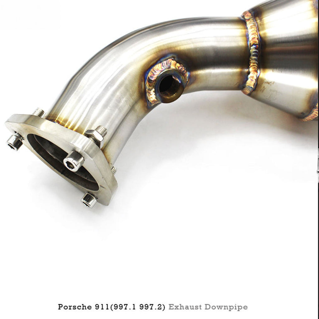Catted Exhaust Header Downpipe for Porsche Carrera 911 997 997.1 997.2 - Bull Boost Performance