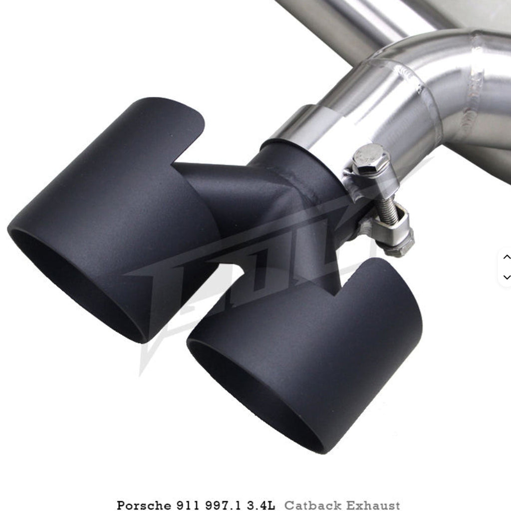 304ss Valved Catback Exhaust for Porsche 911 997.1 997.2 Carrera 4S - Bull Boost Performance