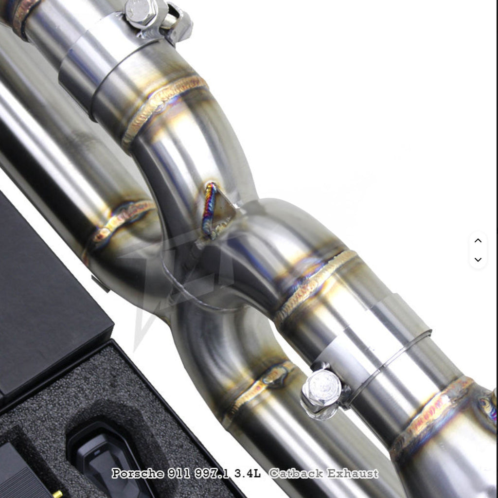 304ss Valved Catback Exhaust for Porsche 911 997.1 997.2 Carrera 4S - Bull Boost Performance