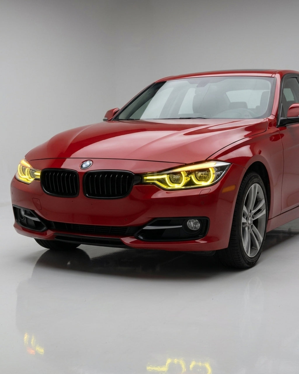 BMW 3 Series F30 / F31 / F35 V3 Silver Tri-Color LED Headlight Assembly (White / Yellow / Red DRL / LCI Style Look) 2012 - 2018 (Replaces 63117314531)