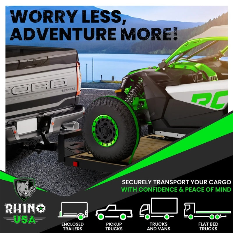 Rhino USA 5Ft E-Track Tie-Down Rails, Black (4 Pack)