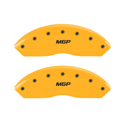 MGP 4 Caliper Covers Engraved Front & Rear MGP Yellow Finish Black Char 2007 Audi A4 Quattro