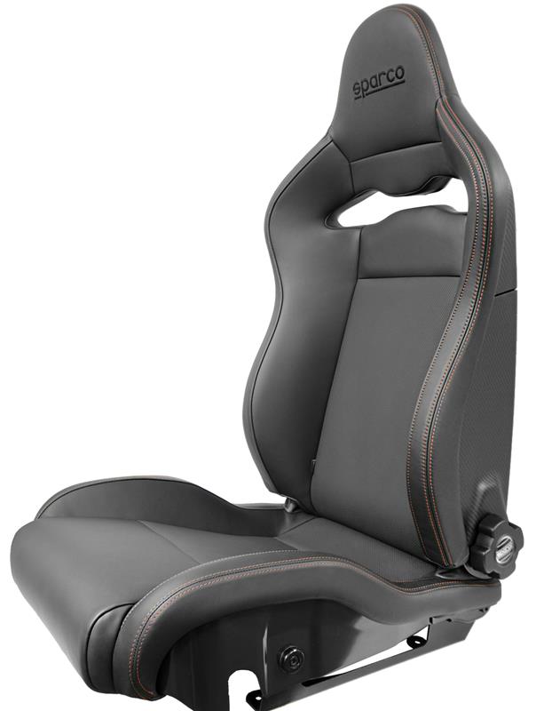 Sparco Seat SPX Special Edition Black/Grey w/ Gloss Carbon Shell - Left
