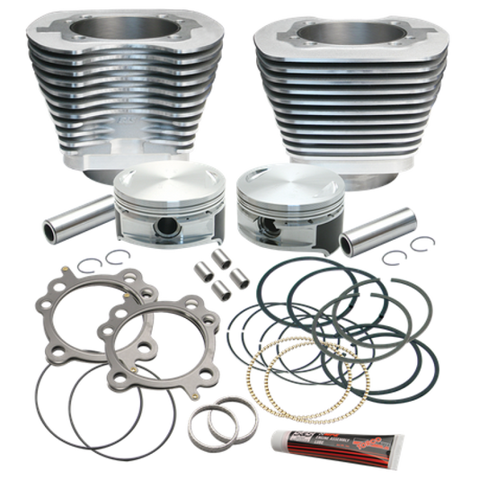 S&S Cycle 99-16 BT Replacement 3-7/8in Bore Cylinder & Piston Kit For S&S 106in Stroker Kit - Silver