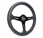 NRG Light Weight Gaming Steering Wheel - Blitz 350mm 3 Rose Gold Spokes Slits - Leather - No Dish