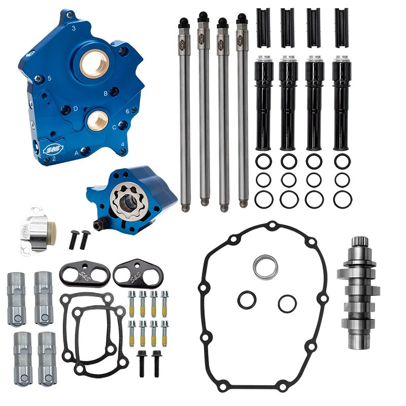 S&S Cycle 24-26 Water Cooled M8 Models Chain Drive HPT542 Cam Chest Kit w/ Black Pushrod Tubes