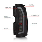 Anzo 07-14 Chevrolet Suburban / 07-14 GMC Yukon Black Full LED Tail Light Plank Style w/ Smoke Lens