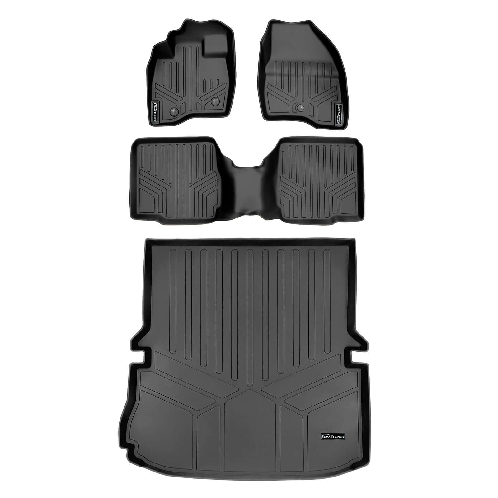 SMARTLINER Custom Fit Floor Liners For 2011-2014 Ford Explorer (with 2nd Row Center Console)