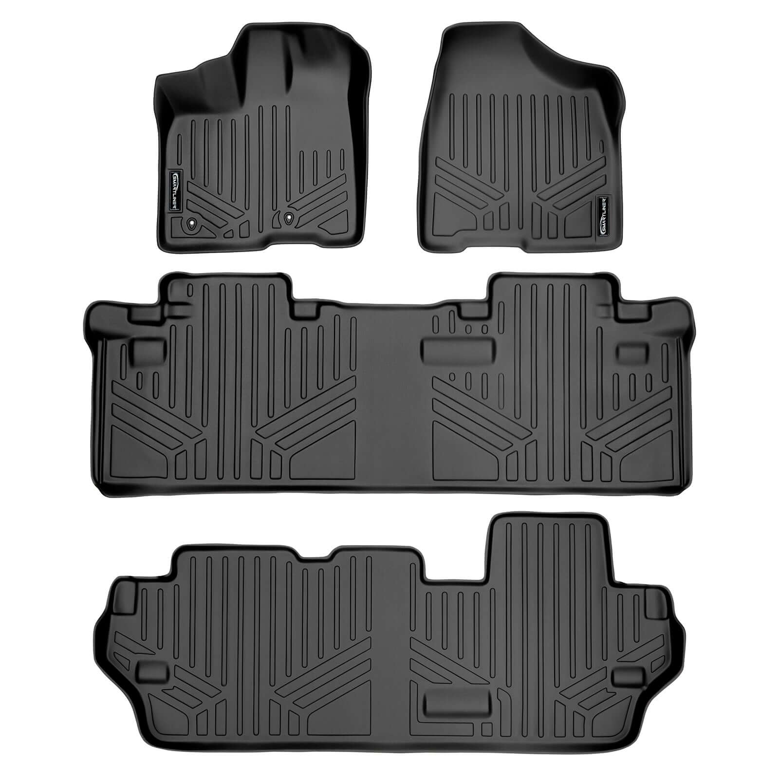 SMARTLINER Custom Fit Floor Liners For 2011-2012 Toyota Sienna (8 Passenger Model)