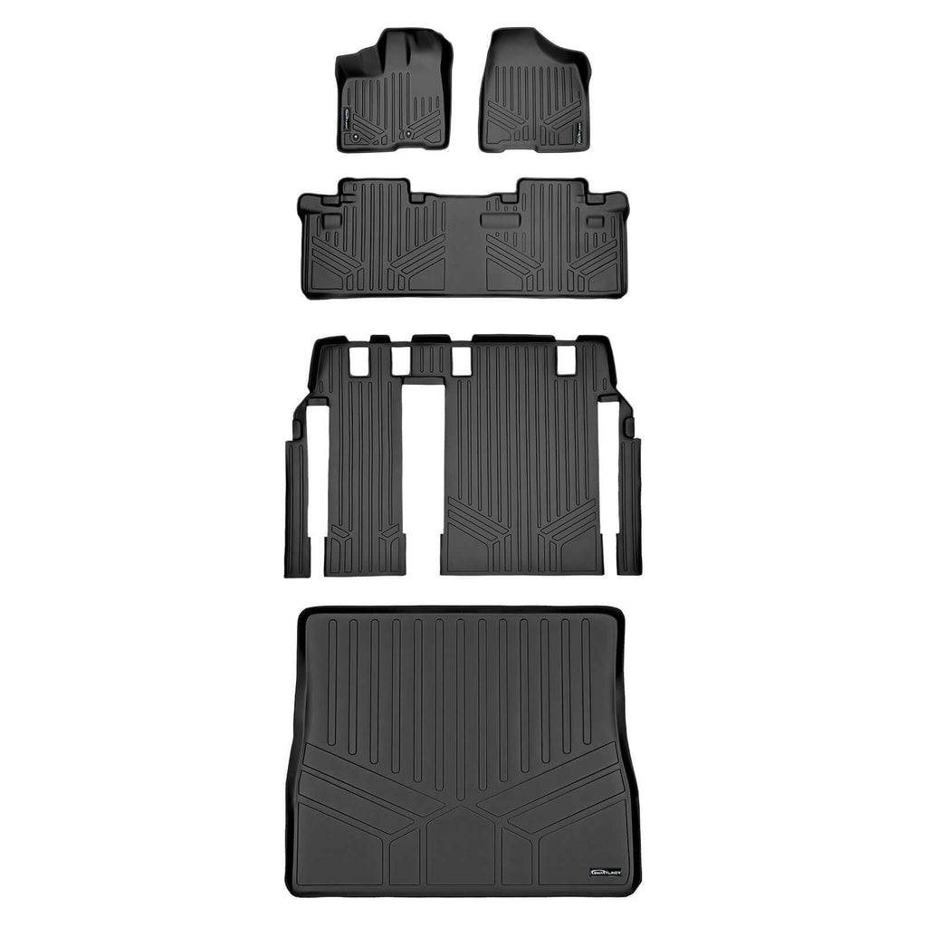SMARTLINER Custom Fit Floor Liners For 2011-2012 Toyota Sienna (8 Passenger Model)