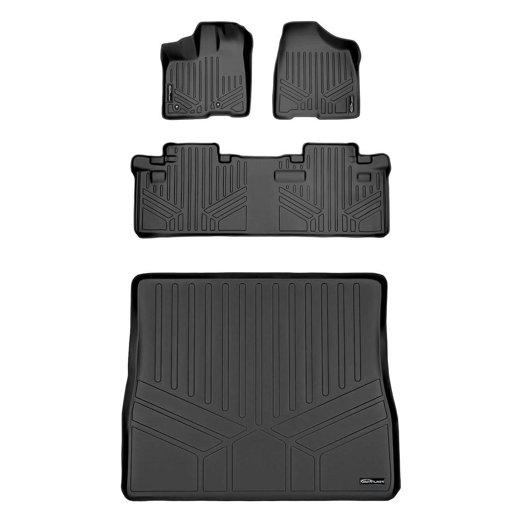 SMARTLINER Custom Fit Floor Liners For 2011-2012 Sienna (8 Passenger Model with Power Folding 3rd Row Seats)