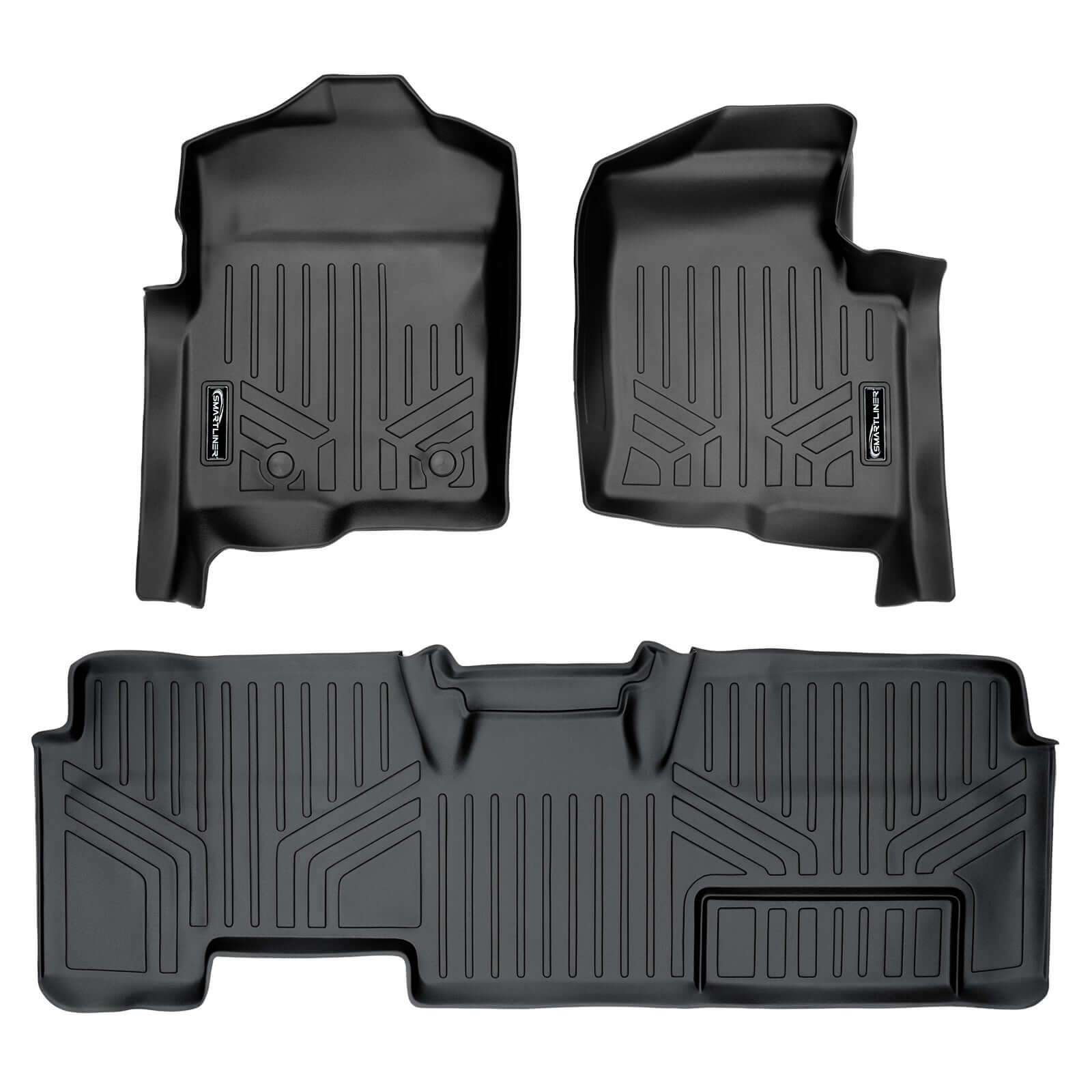 Smart Trim™ Custom Fit Floor Liners For 2011-2014 Ford F-150 SuperCab Non Flow Center Console