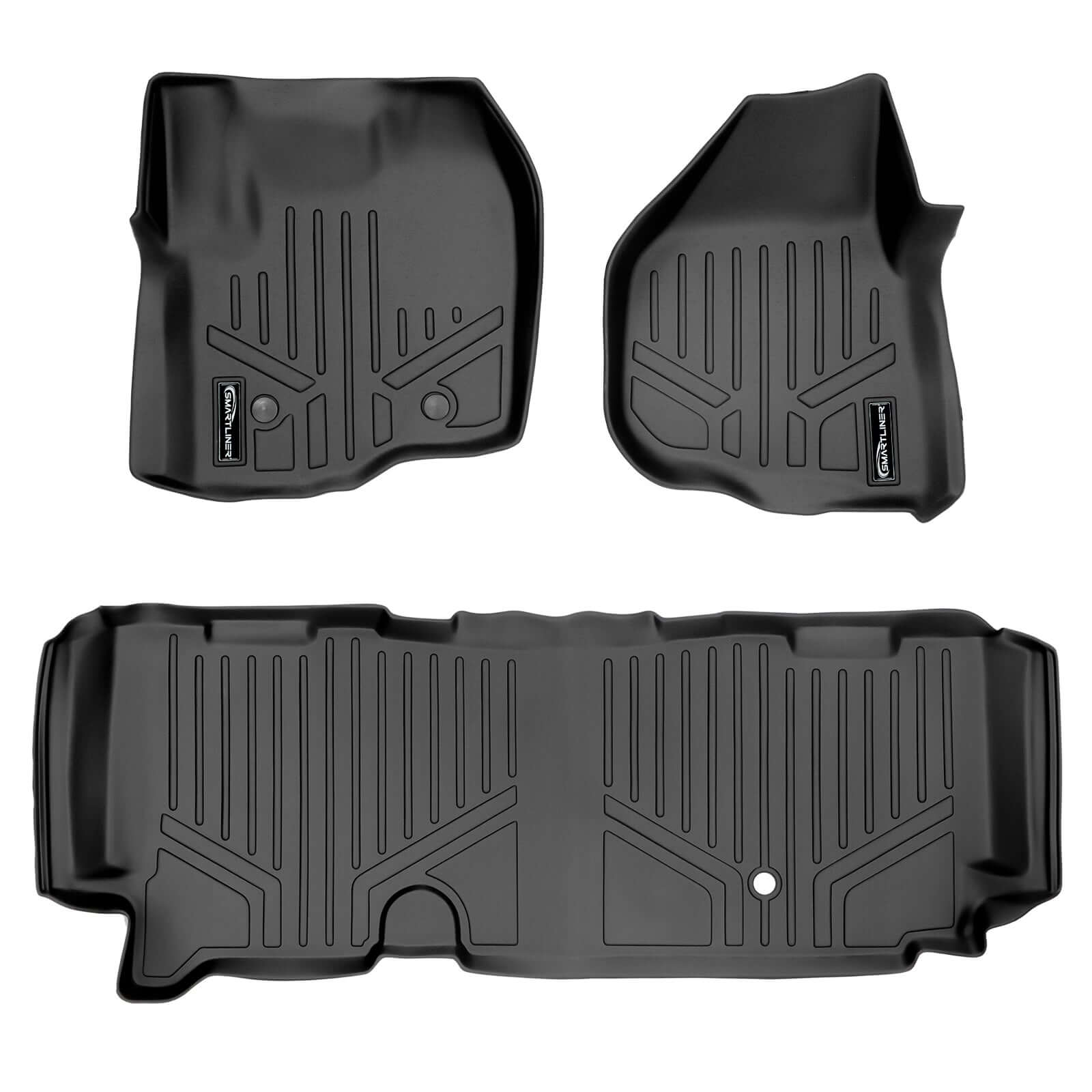 SMARTLINER Custom Fit Floor Liners For 2012-2016 Ford F-250/F-350 Super Duty SuperCab with Raised Drivers Side Pedal