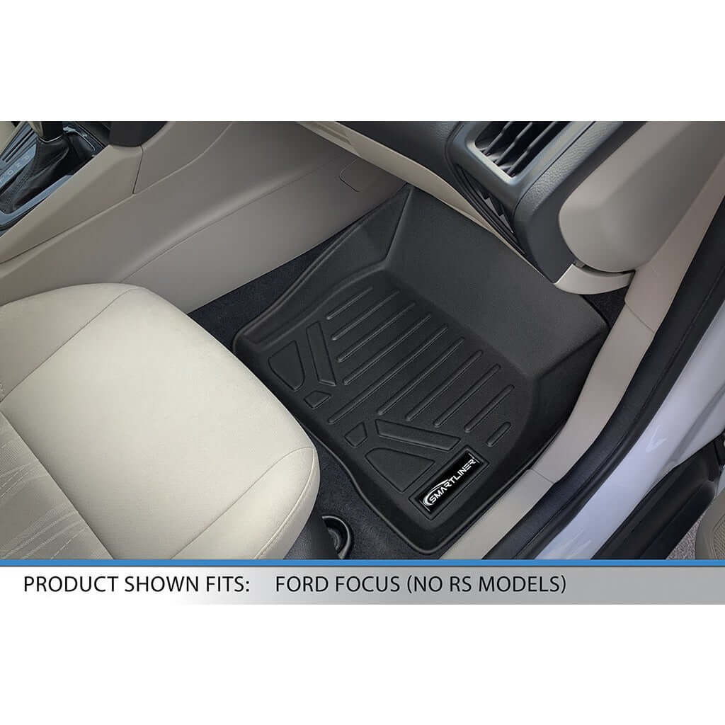 SMARTLINER Custom Fit Floor Liners For 2012-2018 Ford Focus Sedan (No SR or Electric Models)