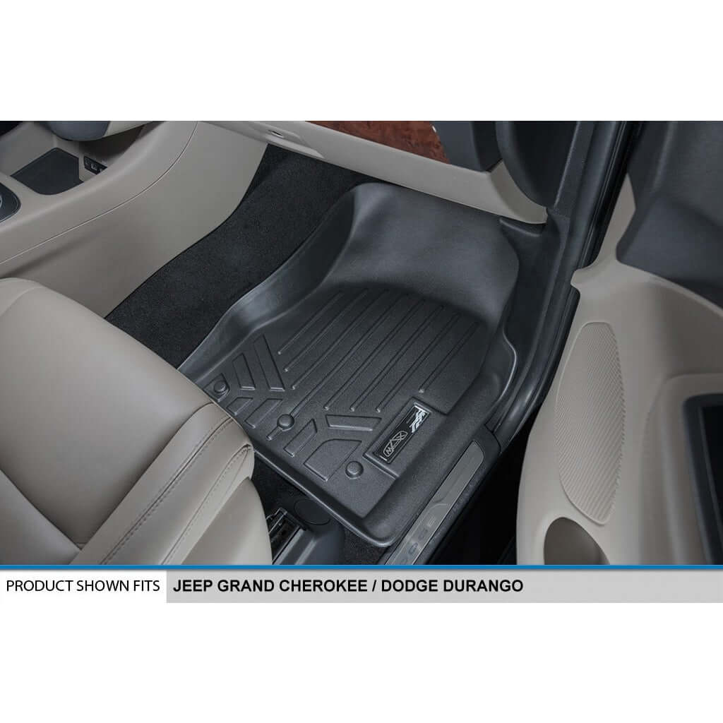 Smart Trim™ Custom Fit Floor Liners For 2013-16 Durango with 1st Row Dual Floor Hooks & 2nd Row Bench Seat