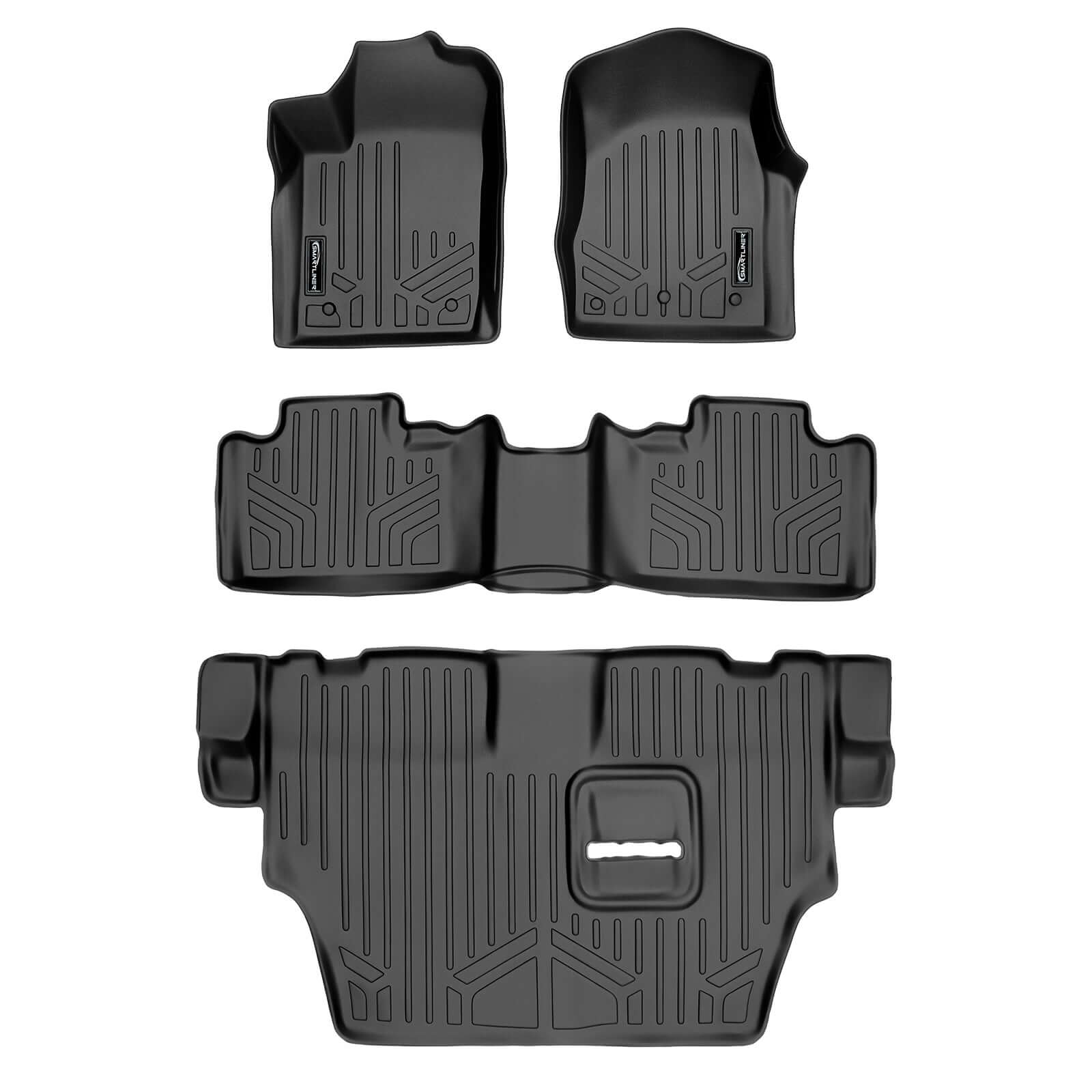 Smart Trim™ Custom Fit Floor Liners For 2013-16 Durango with 1st Row Dual Floor Hooks & 2nd Row Bench Seat
