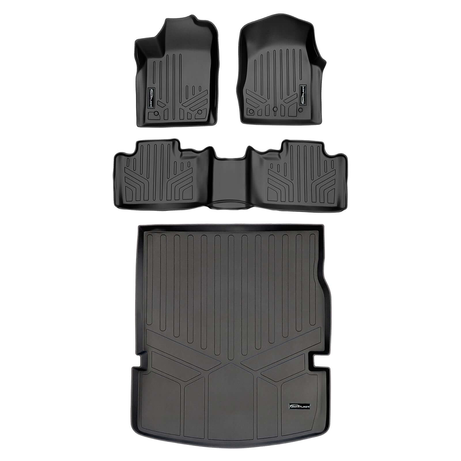 Smart Trim™ Custom Fit Floor Liners For 2013-16 Durango with 1st Row Dual Floor Hooks & 2nd Row Bench Seat