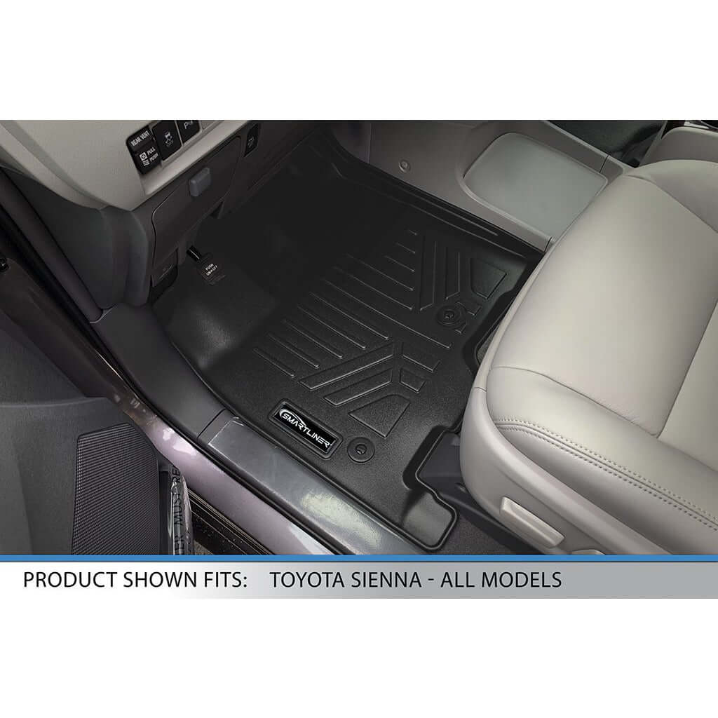 SMARTLINER Custom Fit Floor Liners For 2013-2020 Toyota Sienna (8 Passenger Model)