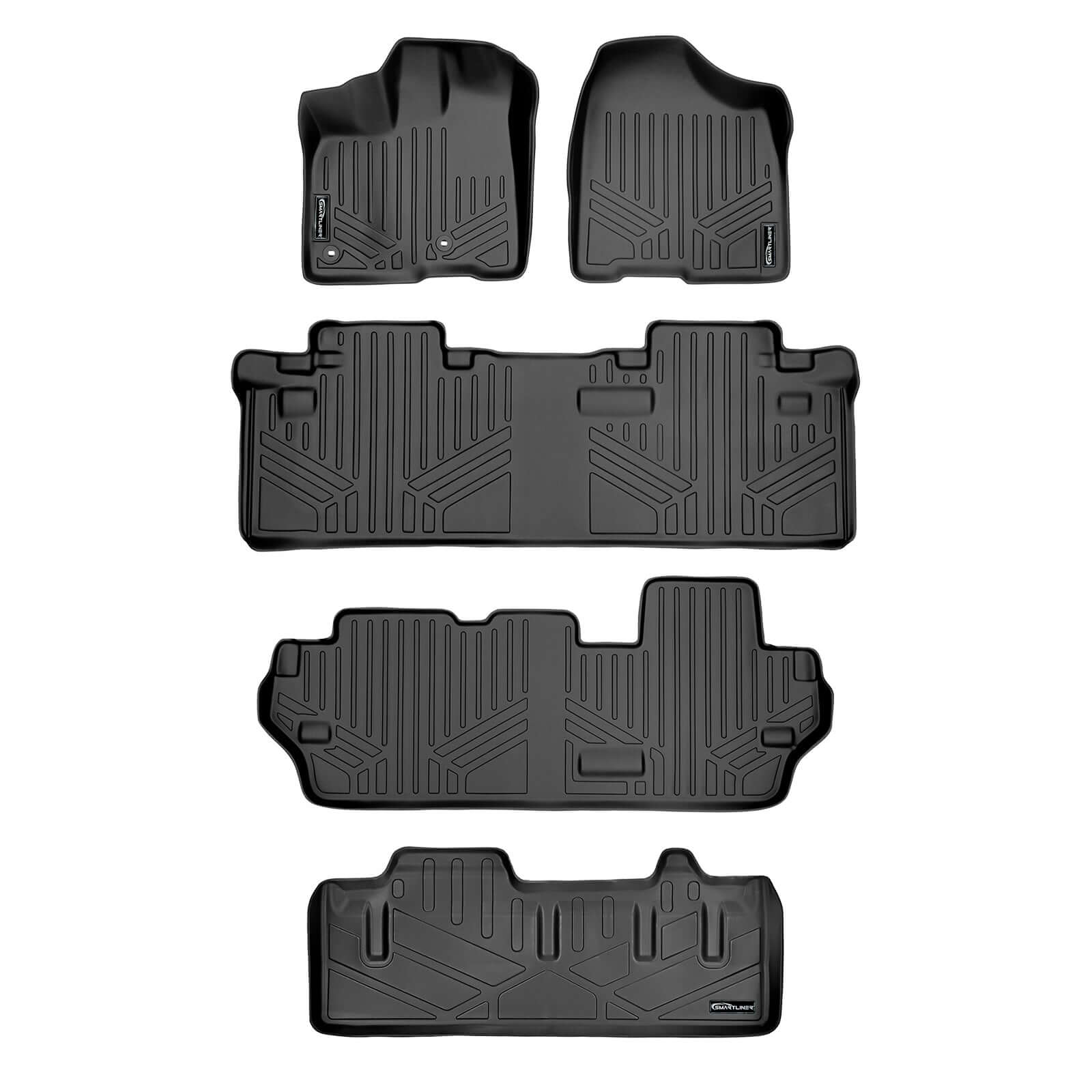 SMARTLINER Custom Fit Floor Liners For 2013-2020 Toyota Sienna (8 Passenger Model)