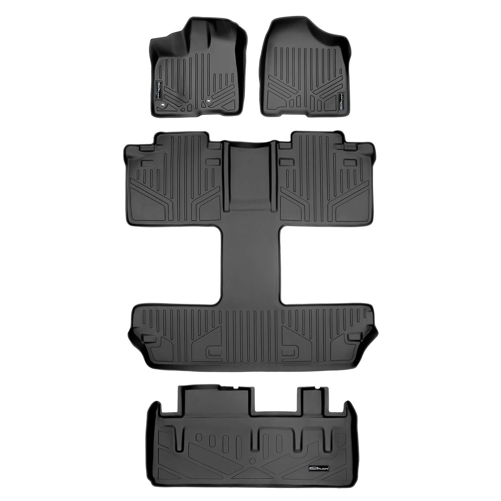 Smart Trim™ Custom Fit Floor Liners For 2013 2020 Toyota Sienna 7 Passenger Model