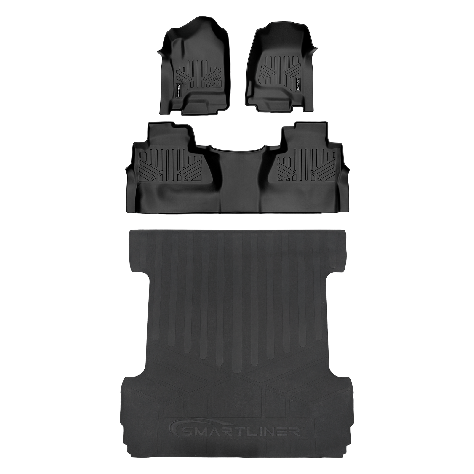 SMARTLINER Custom Fit Floor Liners For 2014-2018 Silverado/Sierra 1500 - 2015-2021 2500/3500 HD